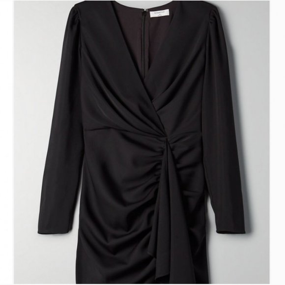 Aritzia Babaton Black Mini Vneck Encore Dress 00 - Picture 1 of 6